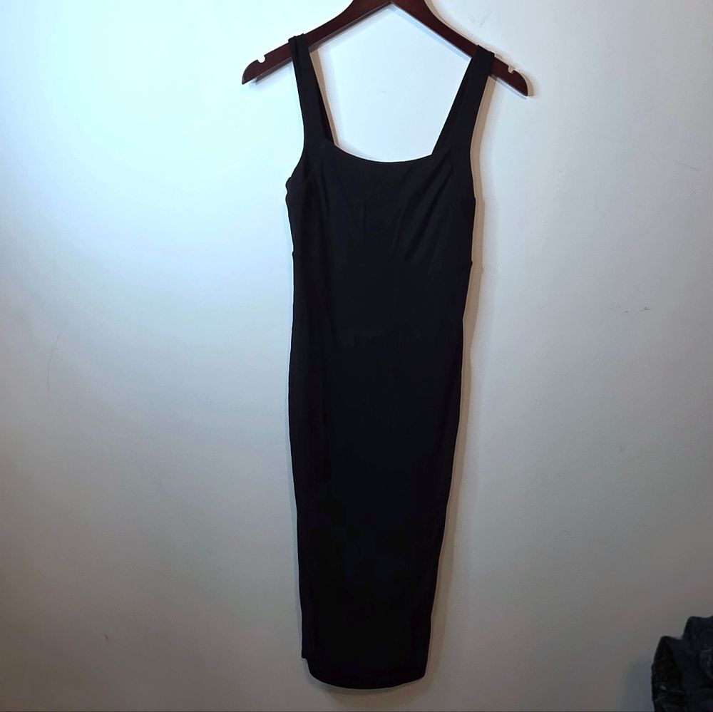Good American Black Sculpting Modern Tank Maxi Dress Style GDK0101 Size 1